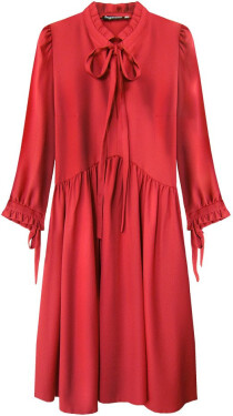 Červené dámské šaty s stojáčkem červená S (36) model 7186431 - INPRESS