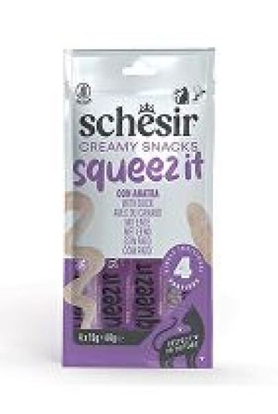 Schesir Cat kapsa Squeez It Kachna krém 4x15g