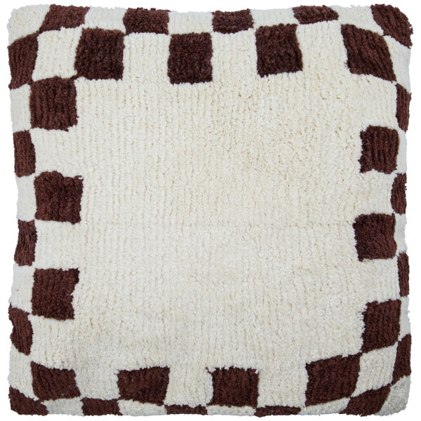 House Doctor Bavlněný povlak na polštář Chess Brown 50 × 50 cm, hnědá barva, textil