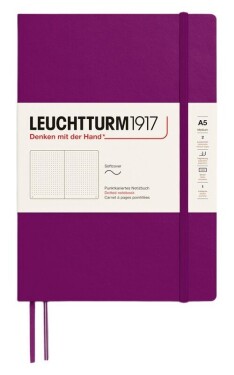 Zápisník Leuchtturm1917 A5 měkké desky Burgundy tečkovaný