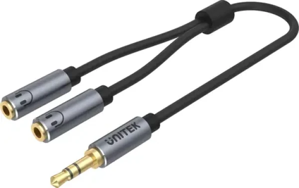 Unitek Audio rozdvojka miniJack / Rozdvojka / miniJack (M) - 2x miniJack (F) / 0,2 m (Y-C956ABK)