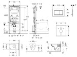 GEBERIT - Duofix Set předstěnové instalace, klozetu D-Code a sedátka softclose, tlačítko Sigma20, matný chrom/chrom SANI11CP2106