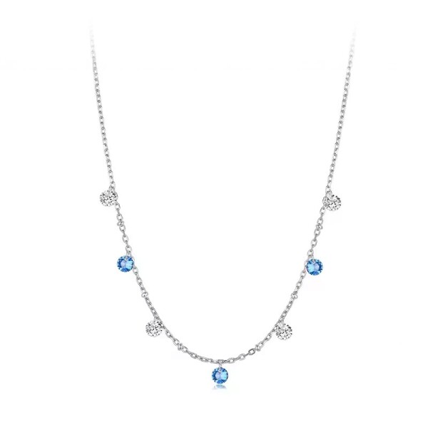 Elenys stříbrný pozlacený choker náhrdelník se zirkony 18K bílé zlato
