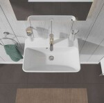 DURAVIT - ME by Starck Umyvadlo 60x40 cm, s přepadem, s otvorem pro baterii, WonderGliss, bílá 23436000001