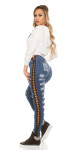 Sexy KouCla Skinny Jeans Used Look Lacing barva velikost