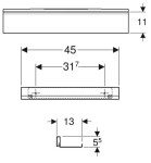 GEBERIT - Příslušenství Polička 45x13 cm, matná bílá 502.326.01.3