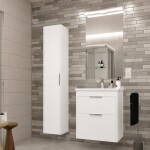 Mereo Vigo, koupelnová skříňka vysoká 170 cm, bílá CN330N