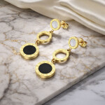 Náušnice Raula - chirurgická ocel, perleť, Zlatá