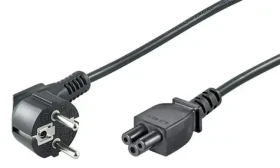 MicroConnect Síťový napájecí kabel Schuko 90° úhel - C5 5m černá (PE010850)