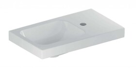 GEBERIT - iCon Umývátko 53x31x13 cm, bez přepadu, otvor pro baterii vpravo, KeraTect, bílá 501.832.00.2
