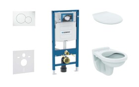GEBERIT - Duofix Set předstěnové instalace, klozetu Alpha a sedátka, tlačítko Sigma01, alpská bílá SANI11CD3124