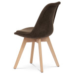 Židle jídelní, hnědá látka, nohy bukové dřevo
