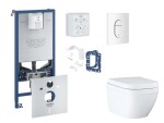 GROHE - Rapid SLX Set předstěnové instalace, klozetu, sedátka SoftClose, tlačítka Arena Cosmopolitan a sady pro vhazování tablet, Triple Vortex, alpská bílá SANI11BB3137