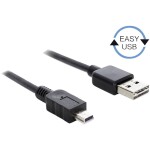 Delock USB 2.0 prodlužovací kabel plochý zahnutý [1x USB 2.0 zástrčka A - 1x USB 2.0 zásuvka A] 1.00 m černá oboustranně zapoji