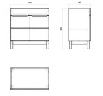 COMAD - Skříňka pod umyvadlo 80cm 2 dvířka BALI GRAPHITE 5907611647592