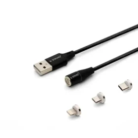 SAVIO CL-155 kabel s vyměnitelnými magnetickými konektory USB - USB-C microUSB Lightning 2m černá (KBASAVUSB0013)