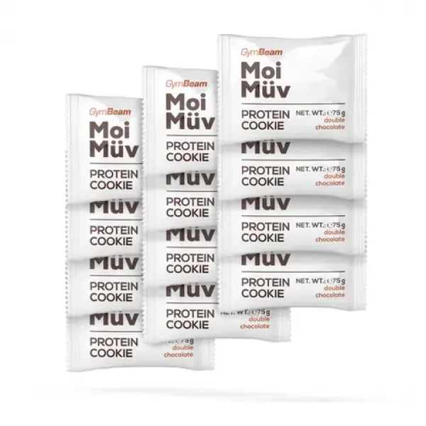 MoiMüv Protein Cookie - GymBeam (dvojitá čokoláda, 12 x 75 g) (48406-8-dvojitáčokoláda-12x75g)