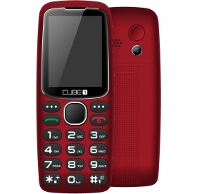 CUBE1 S300 Red / CZ distribuce / 2.4 / Rádio / Dual SIM / 1.3MPx / Paměťová karta / červená (CUS300RE)