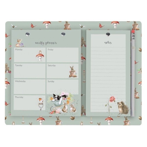 Plánovač na lednici Wrendale Designs Garden Friends - Zahradní zvířátka