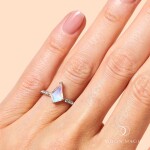 Royal Fashion prsten 14k zlato Vermeil GU-DR14610R-ROSEGOLD-MOONSTONE-ZIRCON Velikost: 8 (EU: 57-58)