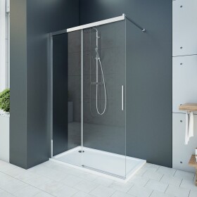 Aquatek - WELLNESS K2 100 Sprchový kout s posuvnými dveřmi 97,5-100cm, sklo 6mm, výplň sklo zrcadlové - mirror WELLNESSK2100-69