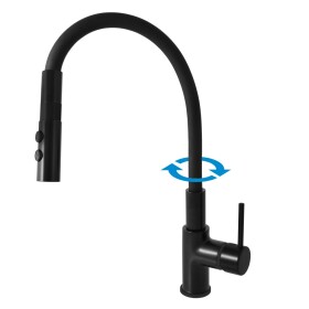 RAV Slezák - SEINA - Dřezová baterie s flexibilním ramínkem, Černá - matná, 1/2" SE919.5/12CMAT