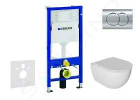 GEBERIT - Duofix Set předstěnové instalace, klozetu Oudee a sedátka softclose, tlačítko Delta01, lesklý chrom SANI11CA1124