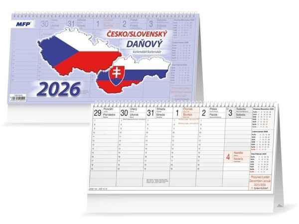 Daňový česko/slovenský 2026 - stolní kalendář