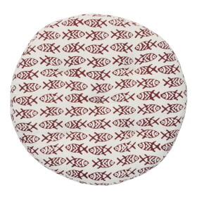 MADAM STOLTZ Kulatý sedák na židli Fish Ø 45 cm, červená barva, textil