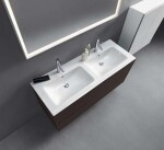 DURAVIT - ME by Starck Dvojumyvadlo nábytkové 130x49 cm, s přepadem, 2 otvory pro baterie, WonderGliss, bílá 23361300001