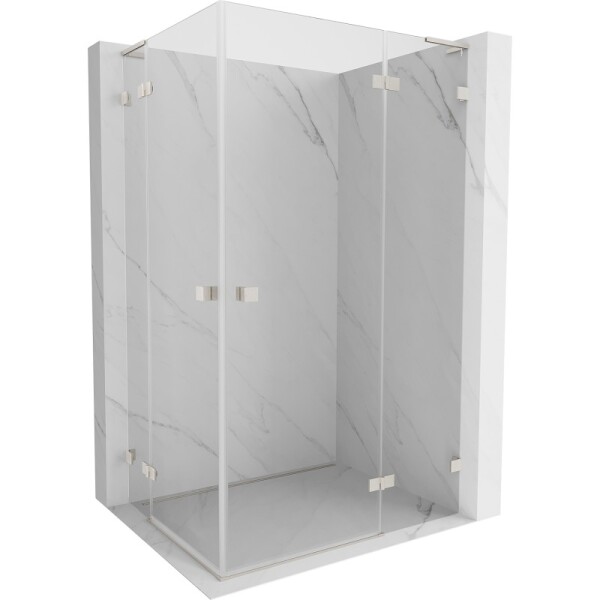 MEXEN/S - Lunar L Duo sprchový kout dveře křídlové pravá 105 x 75, transparent, nikl kartáčovaný 834L-105P-075L-97-00