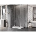 MEXEN/S - Lunar L Duo sprchový kout dveře křídlové 105 x 90 cm, transparent, nikl kartáčovaný 834L-105L-090P-97-00