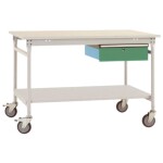 Manuflex LD1113.6011 ESD ESD pracovní stůl UNIDESK s kaučuk deska, rezedově zelená RAL 6011, Šxhxv = 2000 x 800 x 720-73