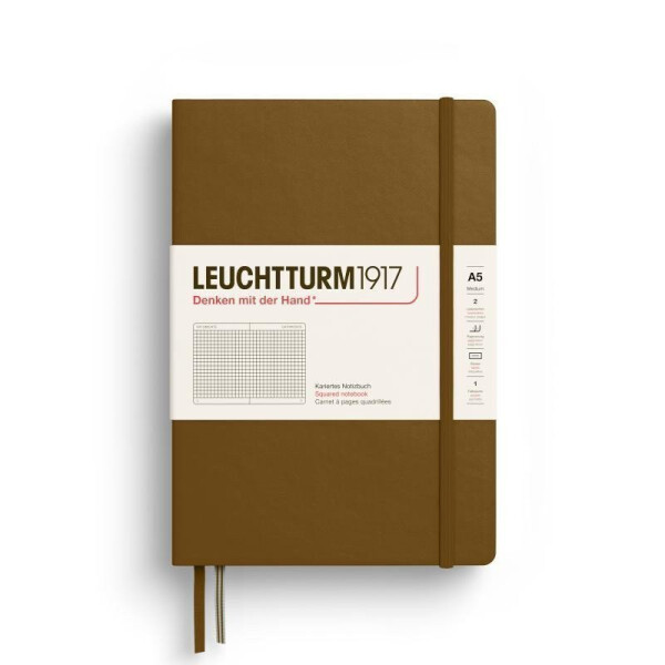 Leuchtturm1917 Zápisník Spice Brown Medium A5 čtverečkovaný
