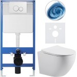 CERANO - Kompletní WC set Profi/Cesso - bílá lesklá - WC tlačítko Duo/Bílá - předstěnová instalace - 49x36 CER-8050BD84333