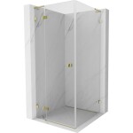 MEXEN/S - Lunar L sprchový kout dveře křídlové levá 70 x 70, transparent, zlato 834L-070-070-50-00-L