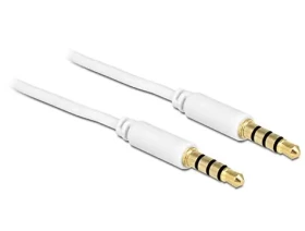 Delock Kabel Stereo Jack 3.5 mm 4 pin (M) - Jack 3.5 mm (M) 1m bílá (83440)