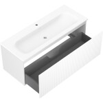 MEXEN/S - Rivel koupelnová skříňka 120 cm s umyvadlem Vela, 1 šuplík, reliéf , bílá mat 91A20-12047-1-BF01-W23M01