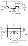 GEBERIT - Publica Umyvadlo bezbariérové, 600x550x115 mm, bez přepadu, bez otvoru pro baterii, alpská bílá 501.040.11.1