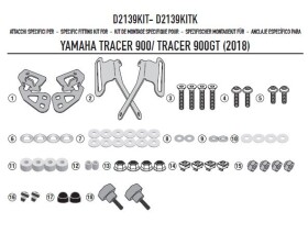 D2139Kit montážní sada Yamaha MT-09 Tracer 900/900GT 850 (18-20) pro plexi 2139DT