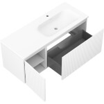 MEXEN/S - Rivel koupelnová skříňka 120 cm s umyvadlem Vela pravá, 1S, 1D, reliéf, bílá mat 91A23-12047-3-BBFF01-W23P01