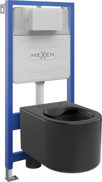MEXEN/S - WC předstěnová instalační sada Fenix Slim s mísou WC Sofia, černá mat 6103354XX85