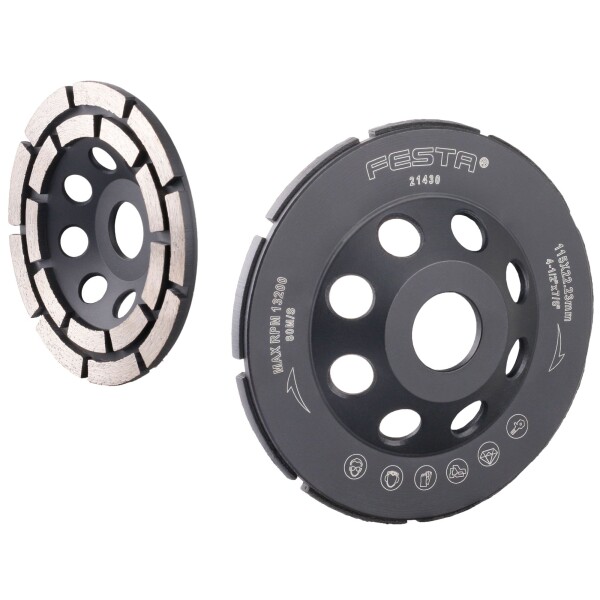 FESTA 21430 Kotouč diamantový brusný, dvouřadý, 115mm, 22,2mm