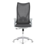 Židle kancelářská, šedý MESH, bílý plast, plastový kříž