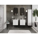 MEXEN/S - Rivel koupelnová skříňka 50 cm s umyvadlem Vela, 1 šuplík, reliéf , bílá mat 91A20-05047-1-BF01-W23M01