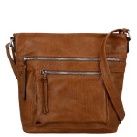 Trendy dámská koženková crossbody kabelka Zeta, hnědá new