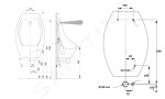 SANELA - Senzorové pisoáry Pisoár Domino s infračerveným splachovačem s elektronikou ALS, napájení 230V AC/24V DC, bílá SLP 17