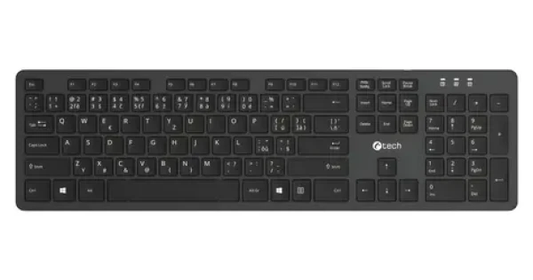 C-TECH KB-115 černá / Klávesnice / bezdrátová 2.4 GHz / 104 kláves / USB (KB-115)