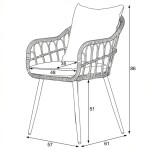 Zahradní židle, kov, polyratan, béžová, AZ-F1406 NAT