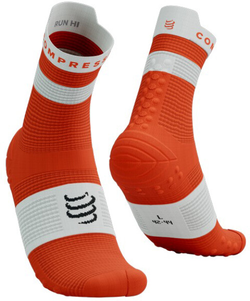 Běžecké kompresní ponožky Compressport Pro Racing Socks v4.0 Run High - Tigerlily/White Velikost: EU 35-38